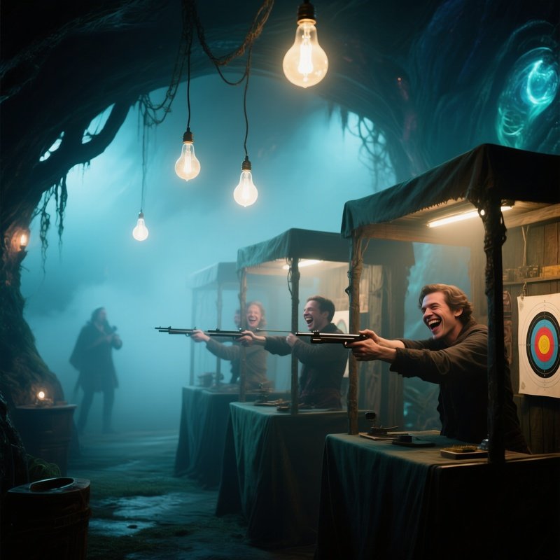 Photorealistic Shooting Booths Laughter Mystical