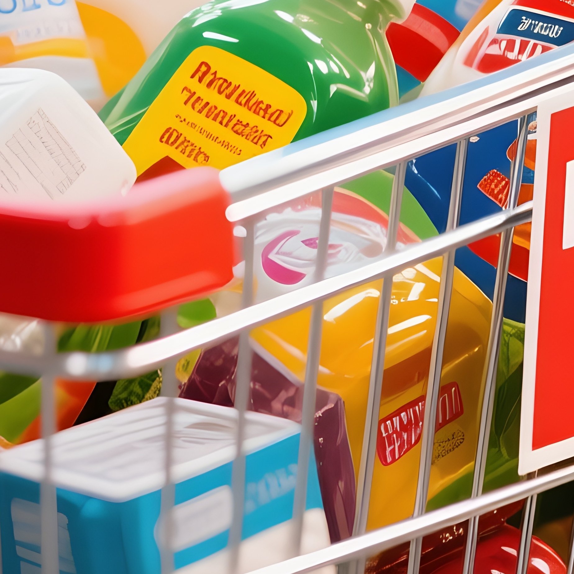 Photorealistic Shopping Cart Reduced Price Products - Full Resolution Quality Preview