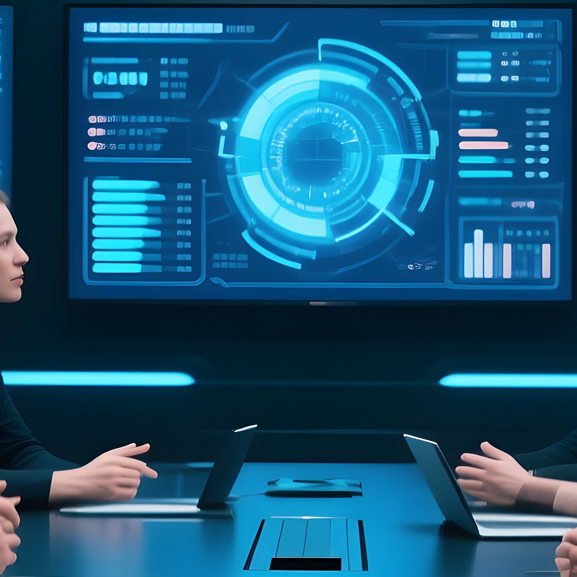 Photorealistic Team In It Meeting Room Future - Full Resolution Quality Preview