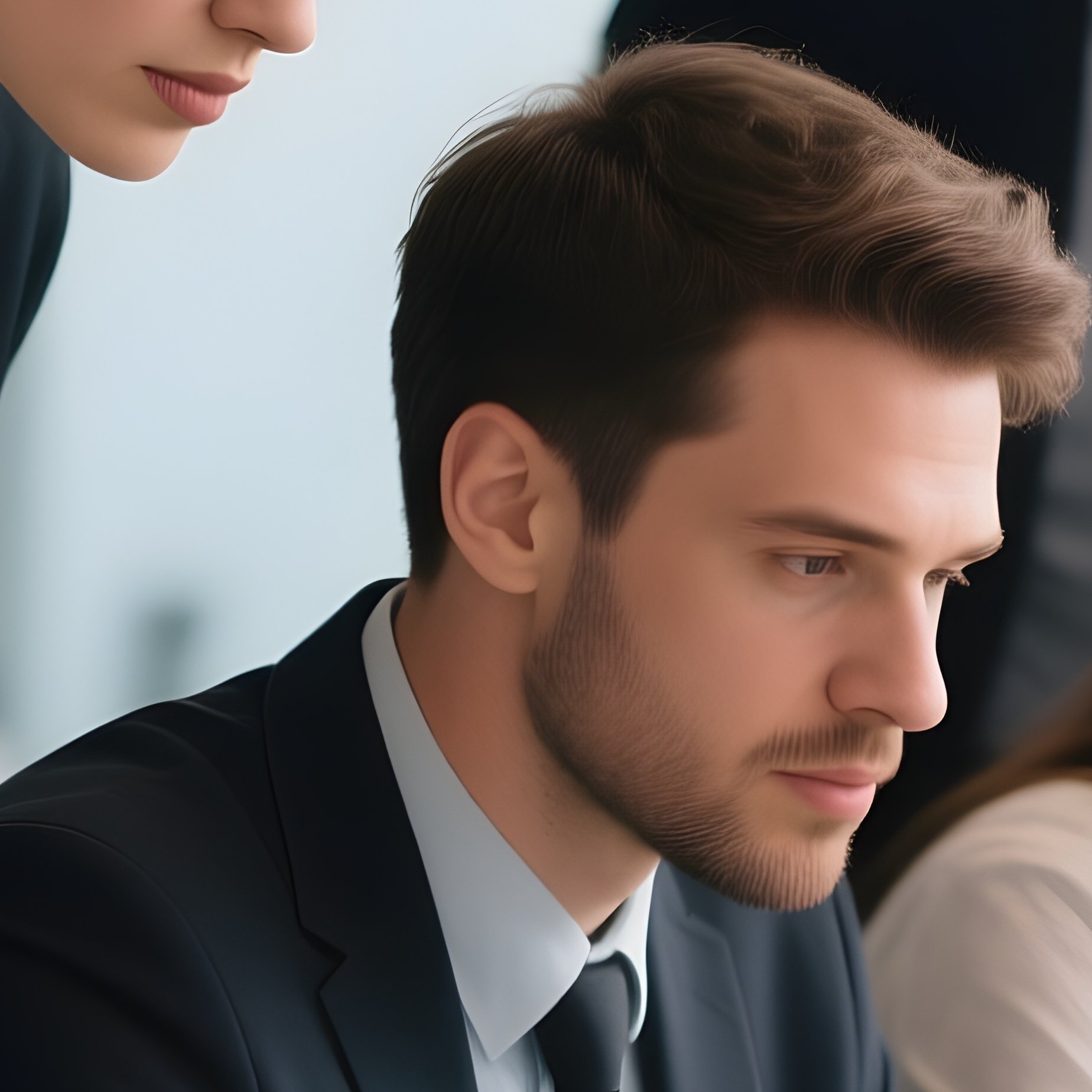 Photorealistic Team Working On Laptops - Full Resolution Quality Preview