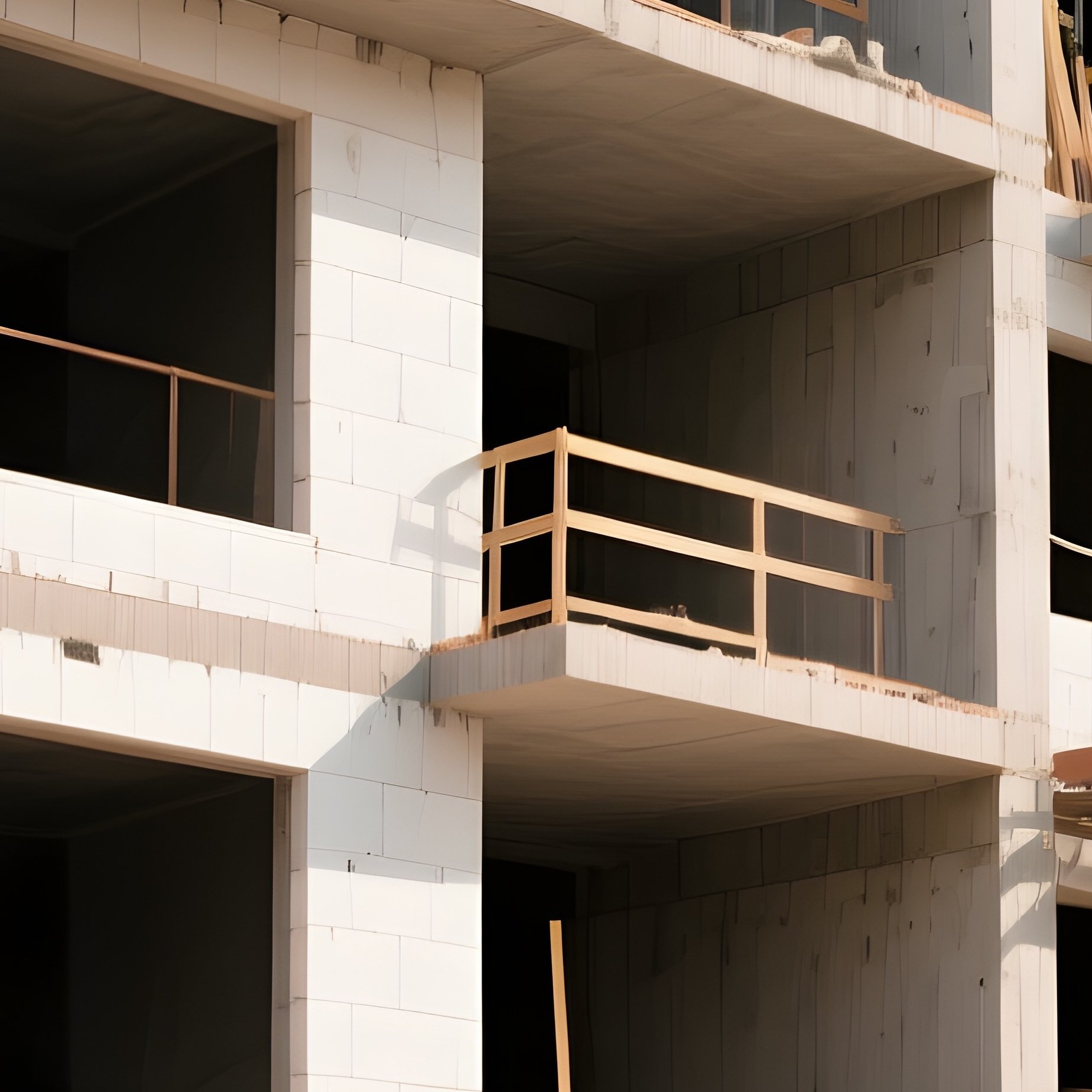 Photorealistic Uncompleted Apartment Complex Scaffolding - Full Resolution Quality Preview