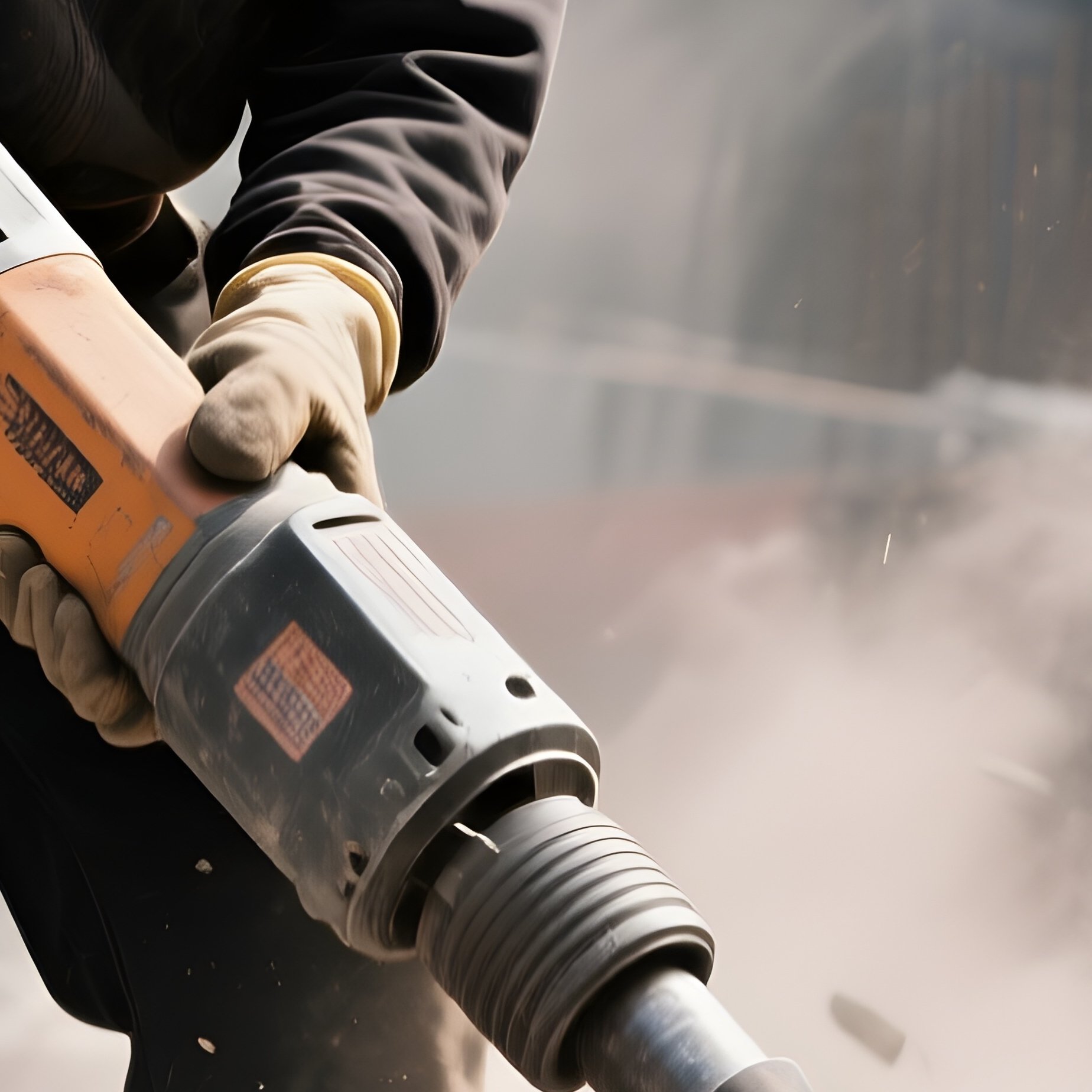Photorealistic Worker Jackhammer Concrete - Full Resolution Quality Preview