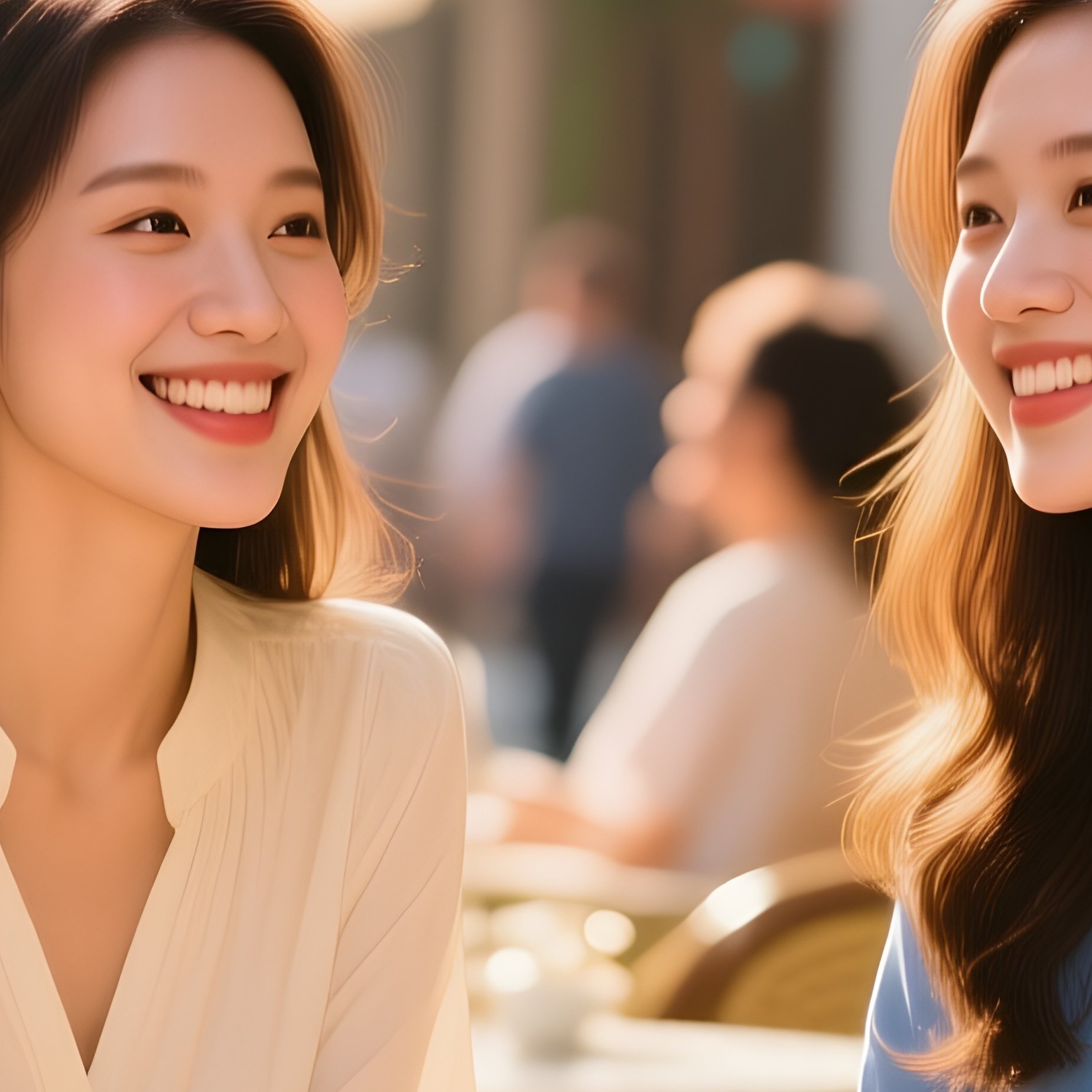 Photorealistic Young Women Cafe - Full Resolution Quality Preview