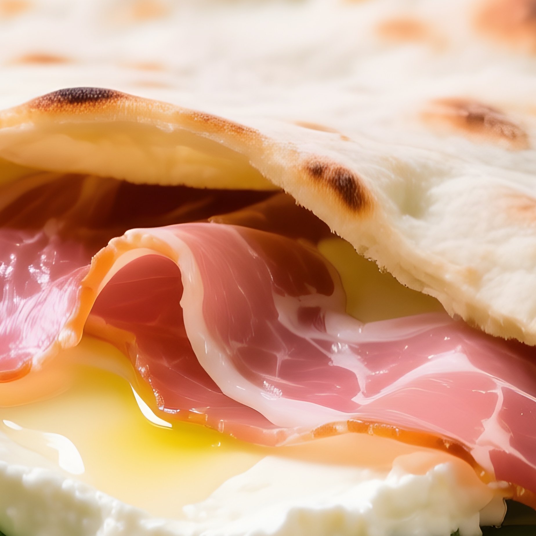 Piadina Romagnola Folded Flatbread With Arugula Squacquerone And Prosciutto - Full Resolution Quality Preview