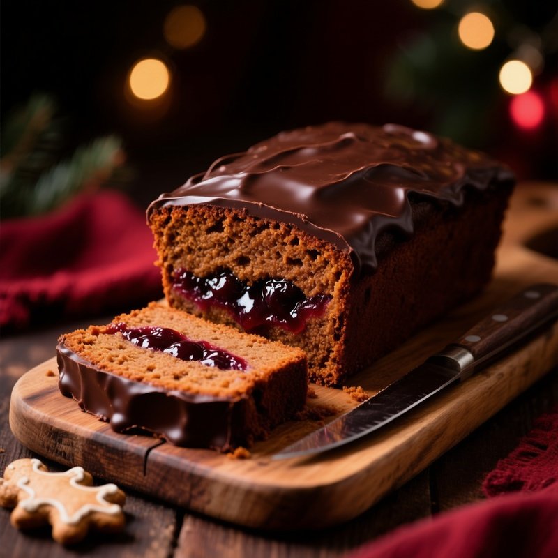 Piernik Gingerbread Cake With Plum Jam And Chocolate