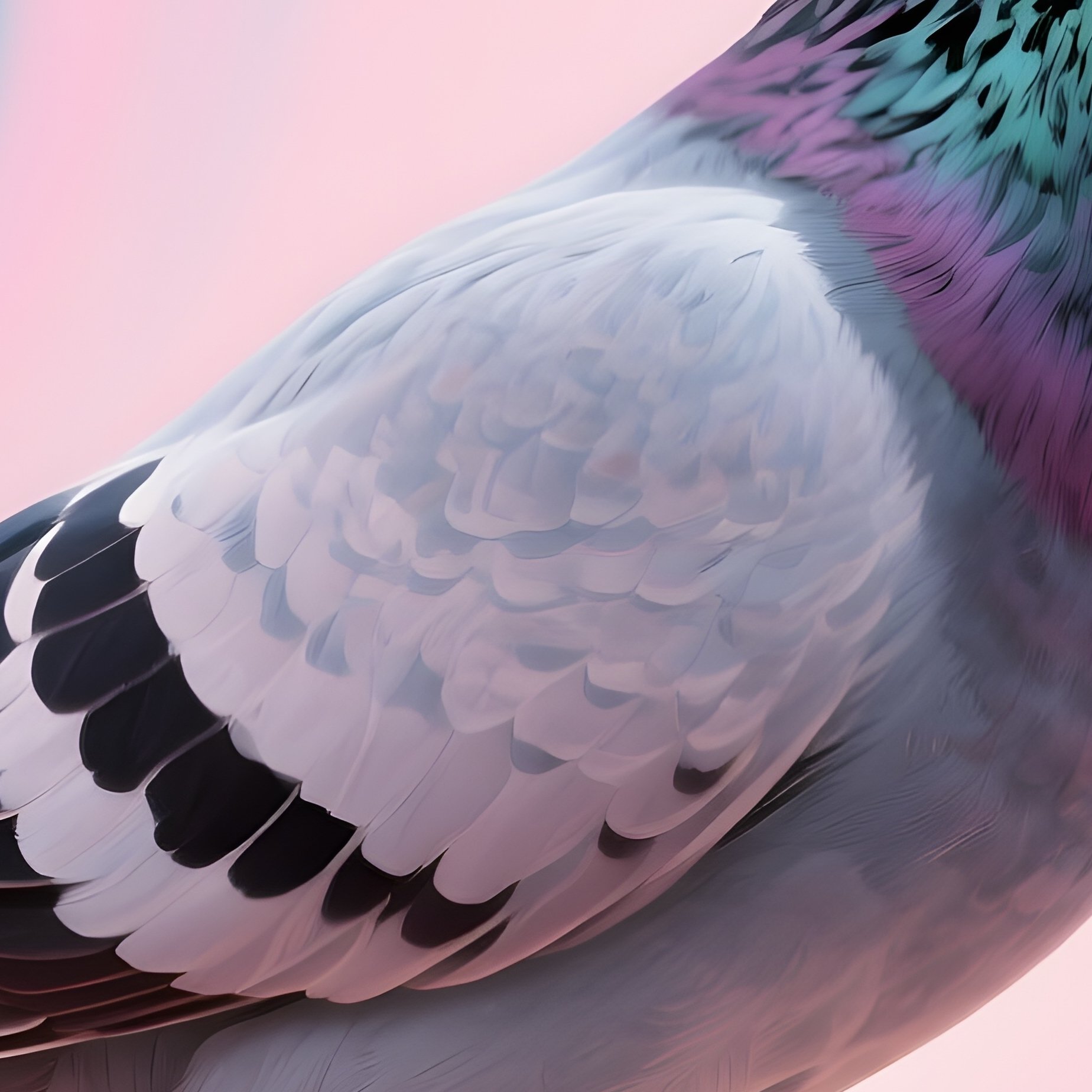 Pigeon Balancing On One Foot Art - Full Resolution Quality Preview