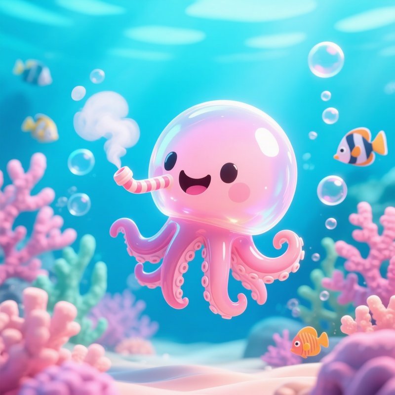 Piglet Squid Round Translucent Body Cartoonlike Siphon