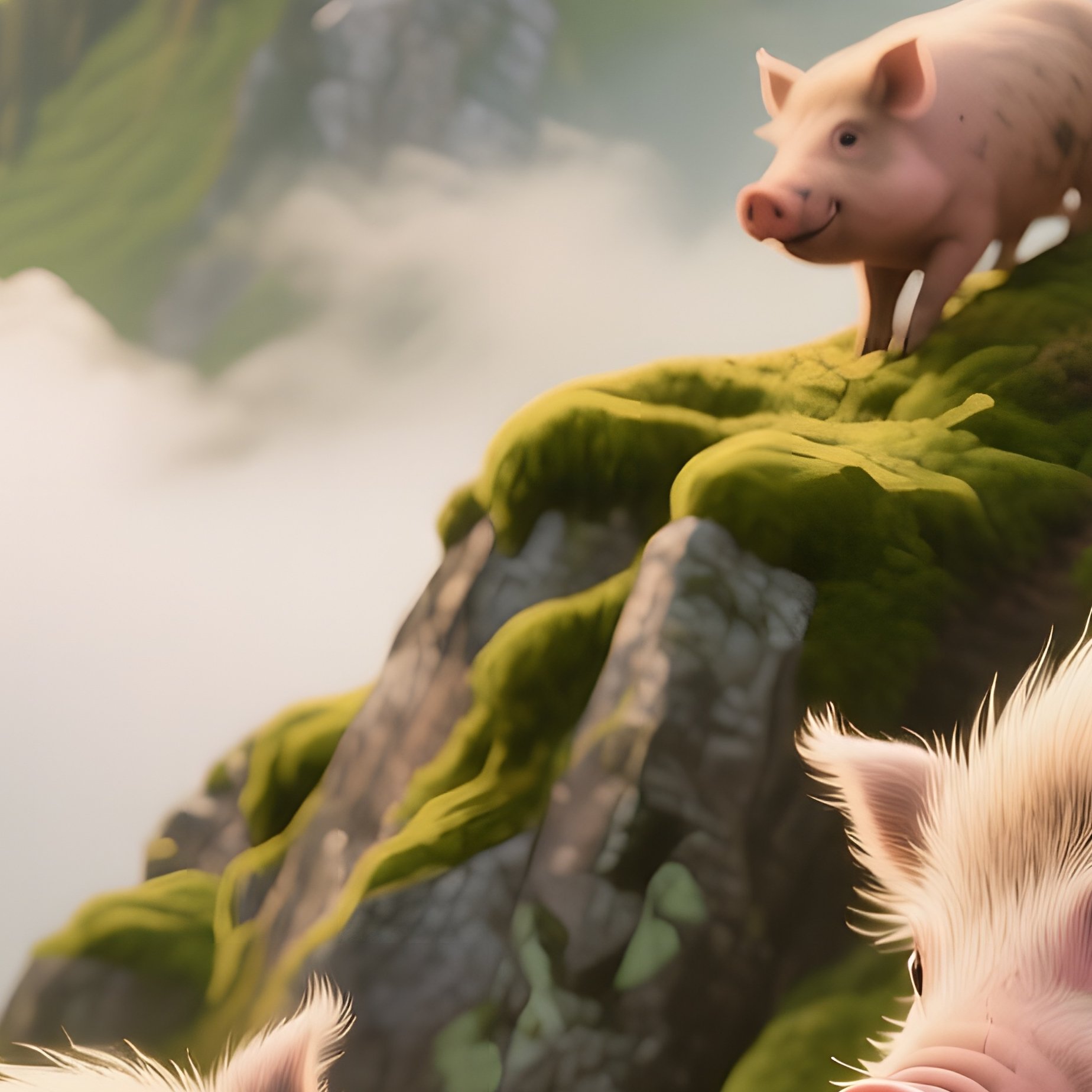 Pigs On A Mountain 1 - Full Resolution Quality Preview