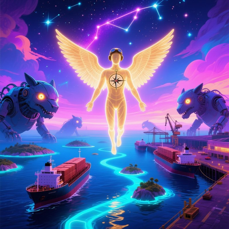 Pilot Vessel Returning To Port After Guiding Ocean Tankers Metaphorical