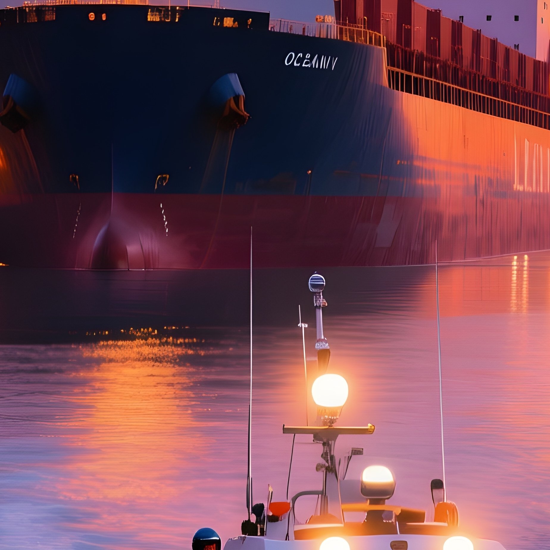 Pilot Vessel Returning To Port After Guiding Ocean Tankers - Full Resolution Quality Preview