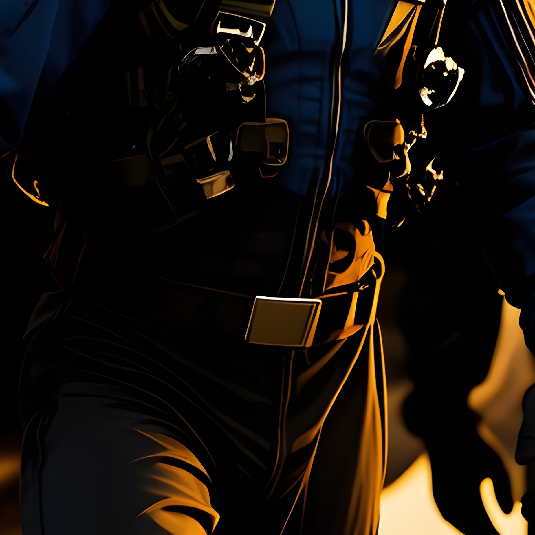 Pilots In Flight Suits Walking Towards Aircraft Engines Gleaming In Golden Light - Full Resolution Quality Preview