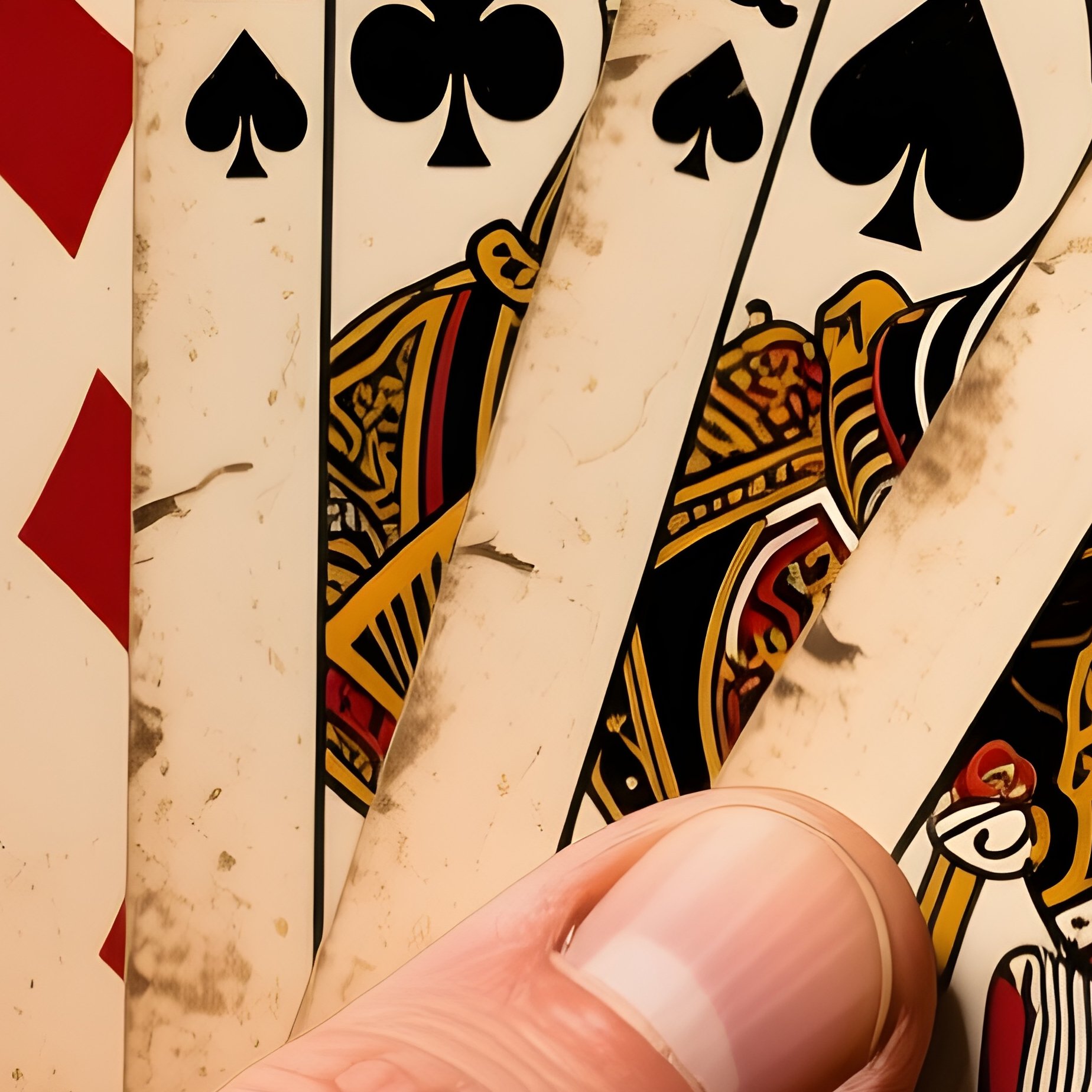 Pinochle Hand Run Cards Vintage - Full Resolution Quality Preview