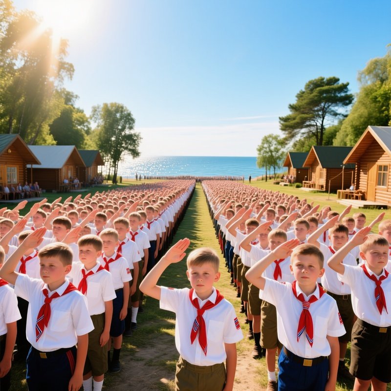 Pioneer Camp 1985 Artek Style Morning Salute