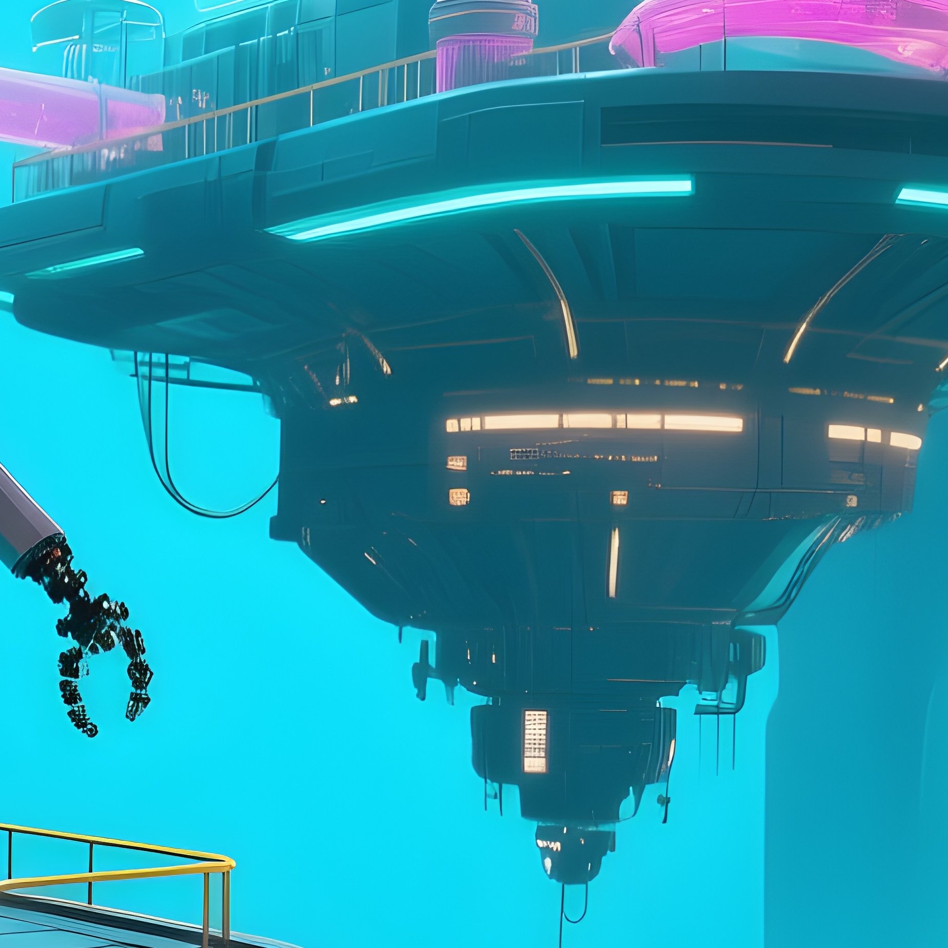 Piping System In A Futuristic Science Fiction Plant - Full Resolution Quality Preview