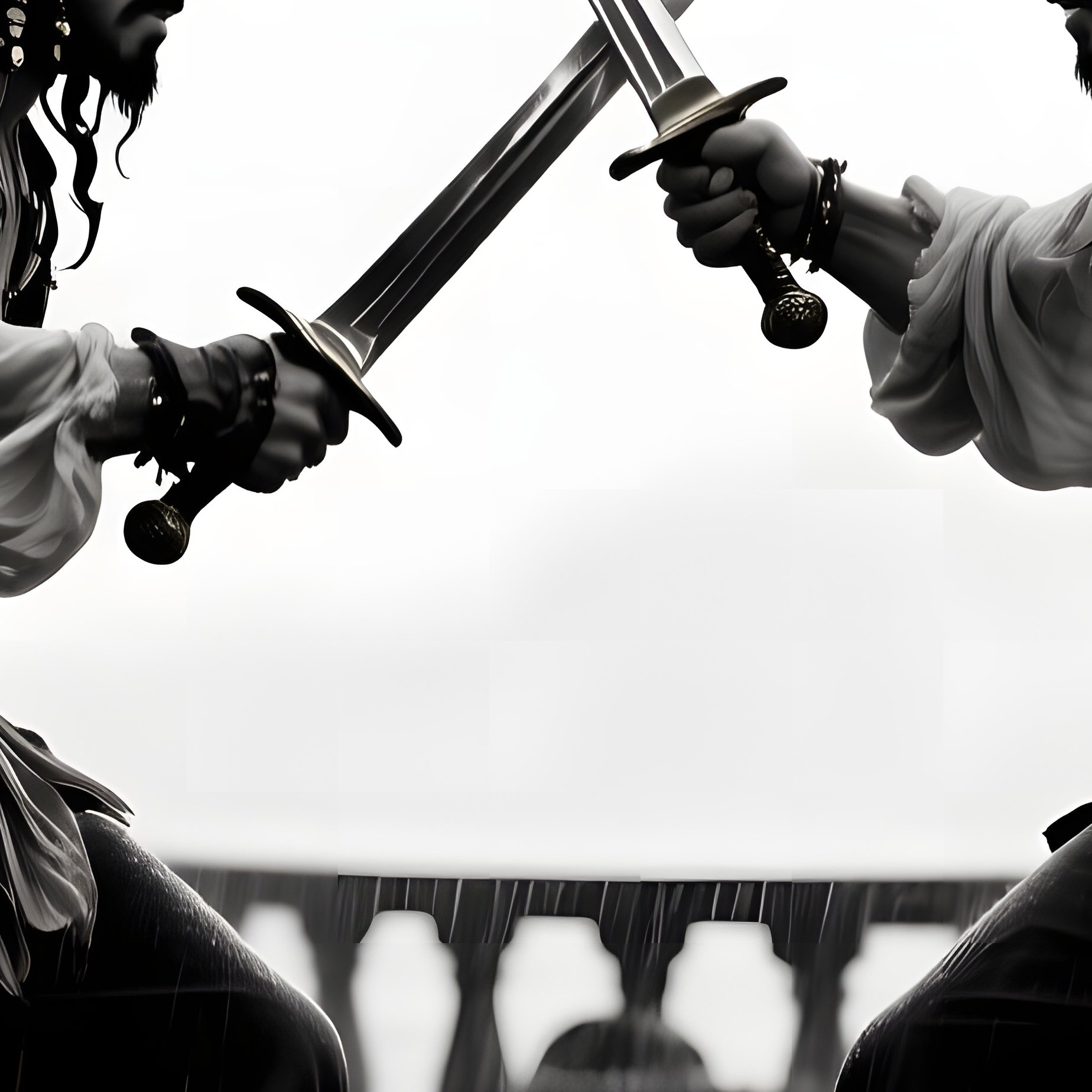 Pirate Duel Rainy Deck Black White - Full Resolution Quality Preview