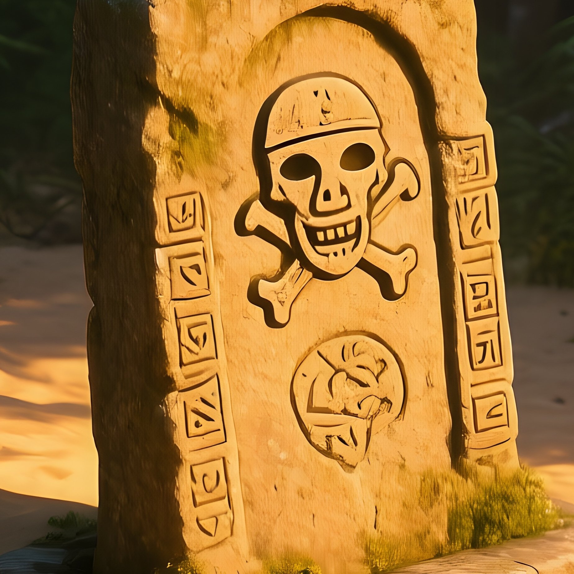 Pirate Treasure Burial Site Golden Hour - Full Resolution Quality Preview