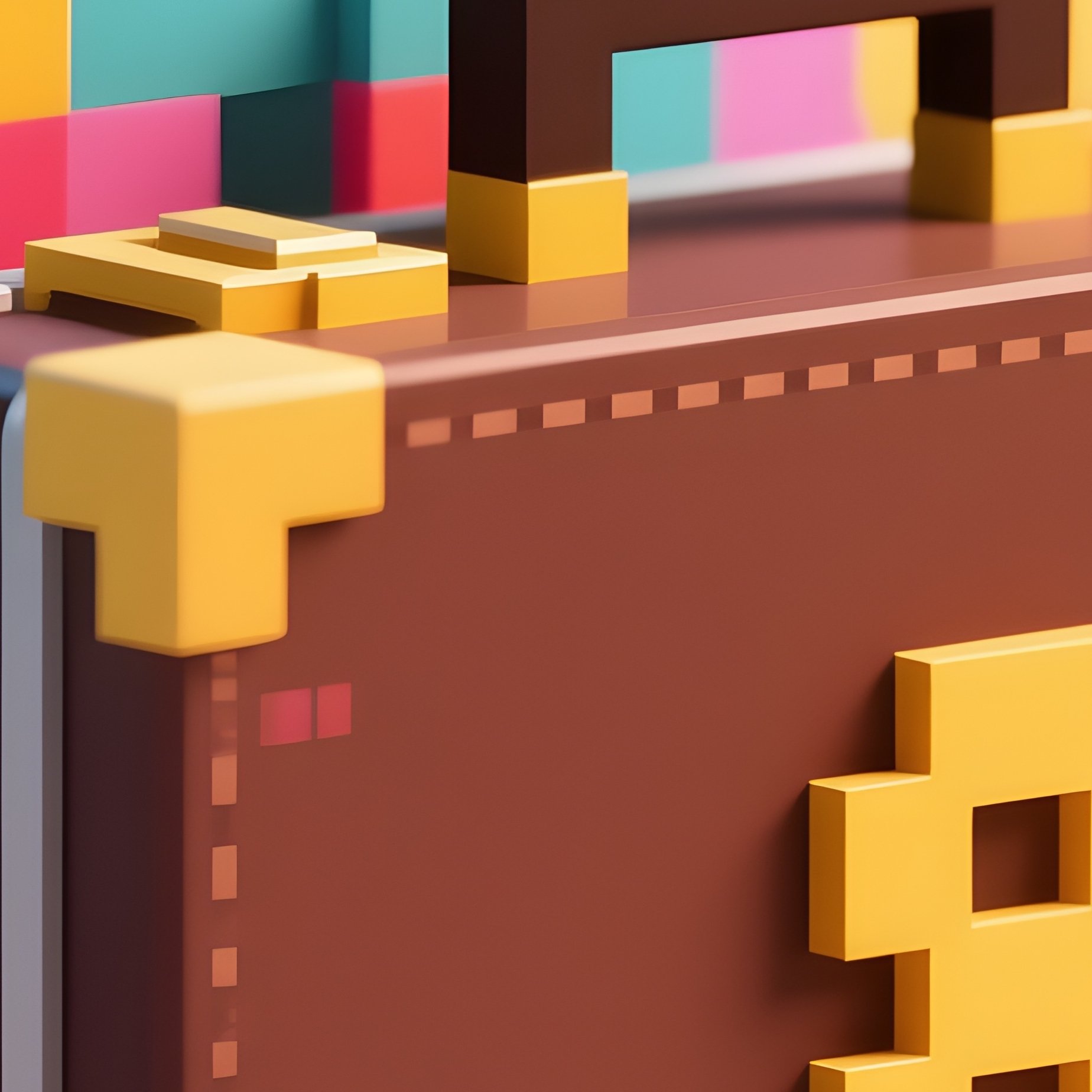 Pixel Art: A Pixelated 8 Bit Briefcase Exploding Into Colorful Pixels, Symbolizing The Disruption Of Traditional Business By Digital Assets. - Full Resolution Quality Preview