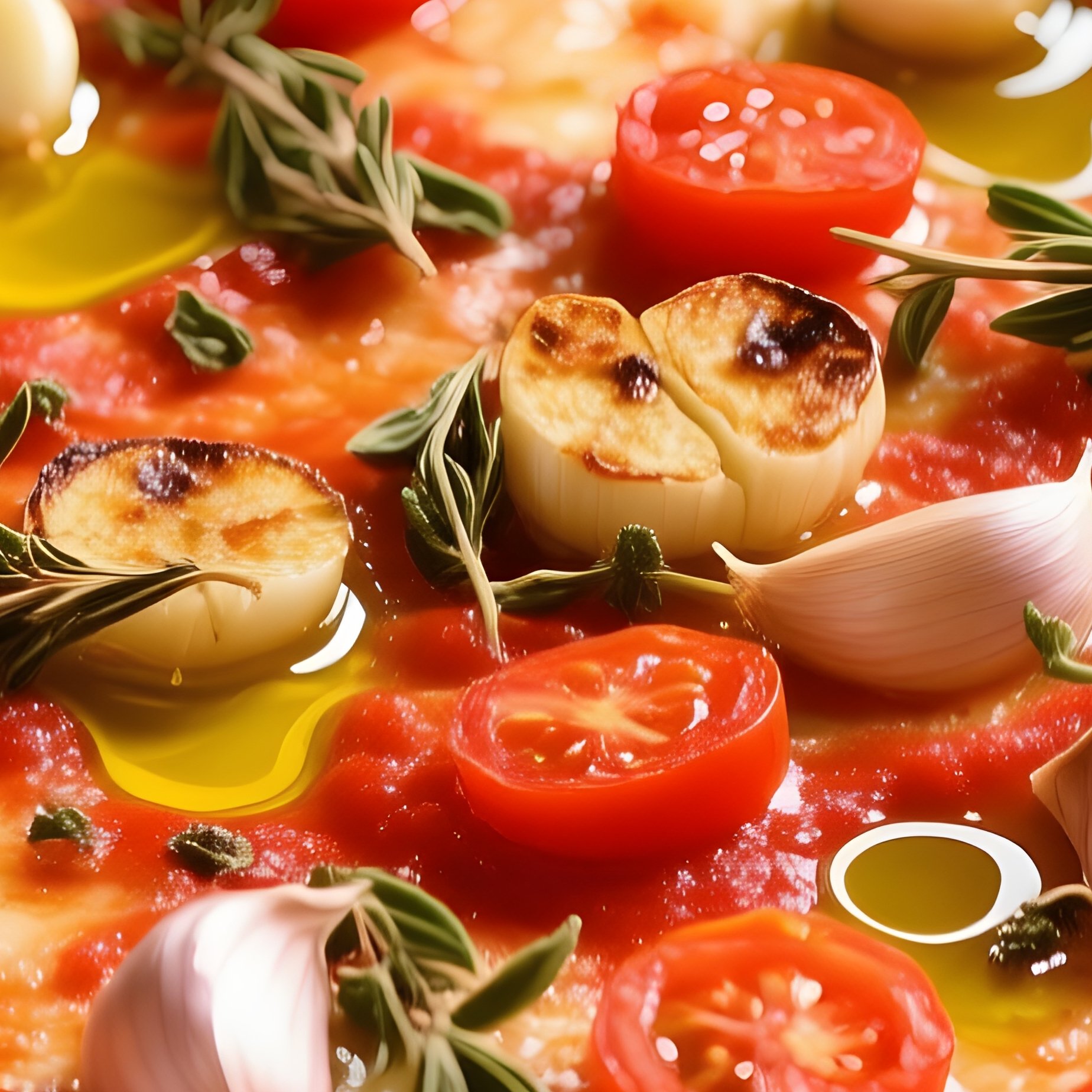 Pizza Marinara Topped With Tomato Sauce Garlic Oregano And Olive Oil - Full Resolution Quality Preview