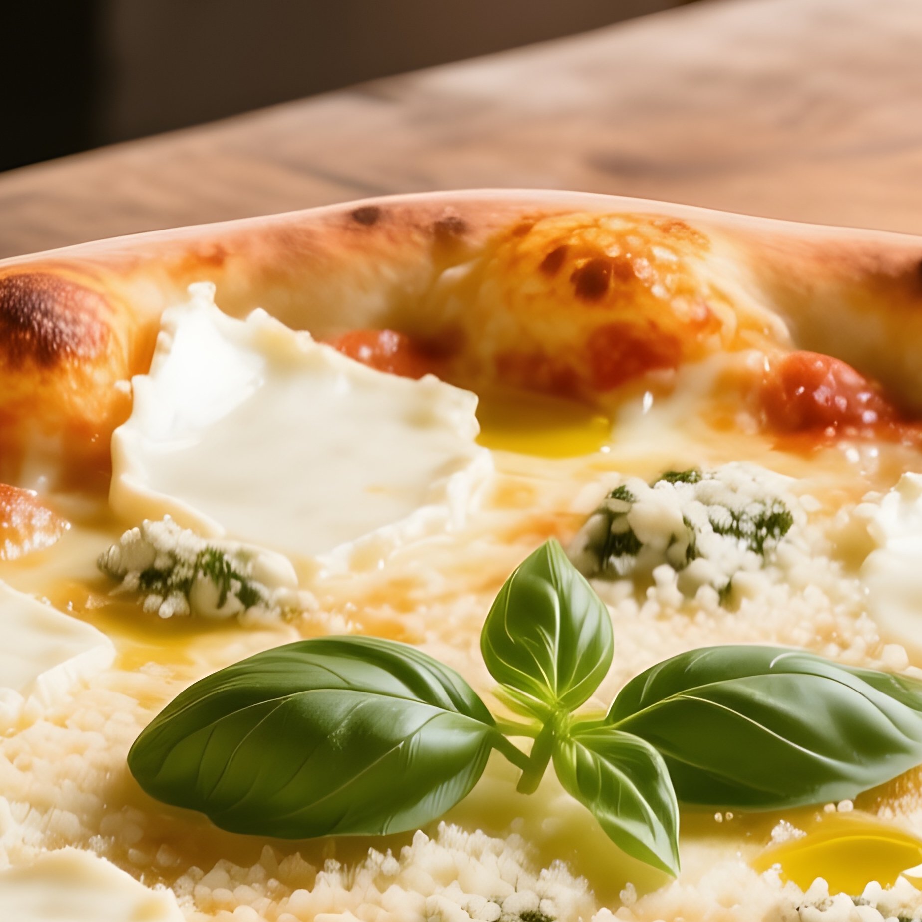 Pizza Quattro Formaggi Topped With Mozzarella Gorgonzola Fontina And Parmigiano Reggiano - Full Resolution Quality Preview