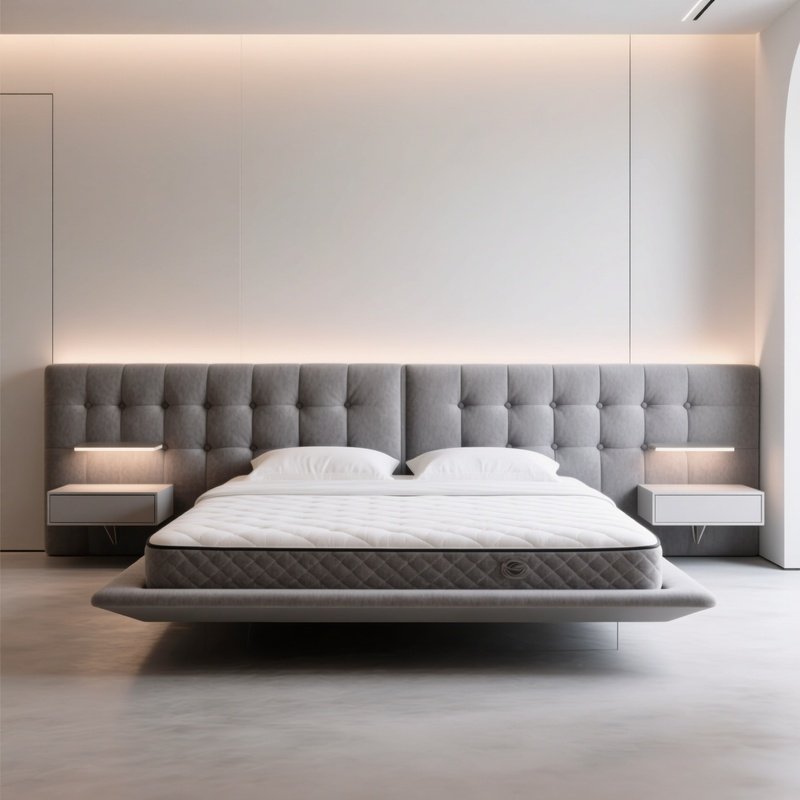 Platform Bed With Floating Nightstands