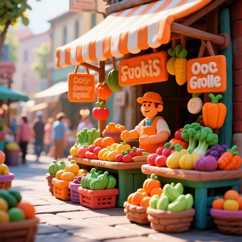 Polymer Clay Market Stall Close Up