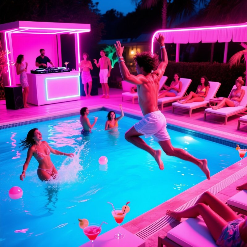 Poolside Glamour Diving 2