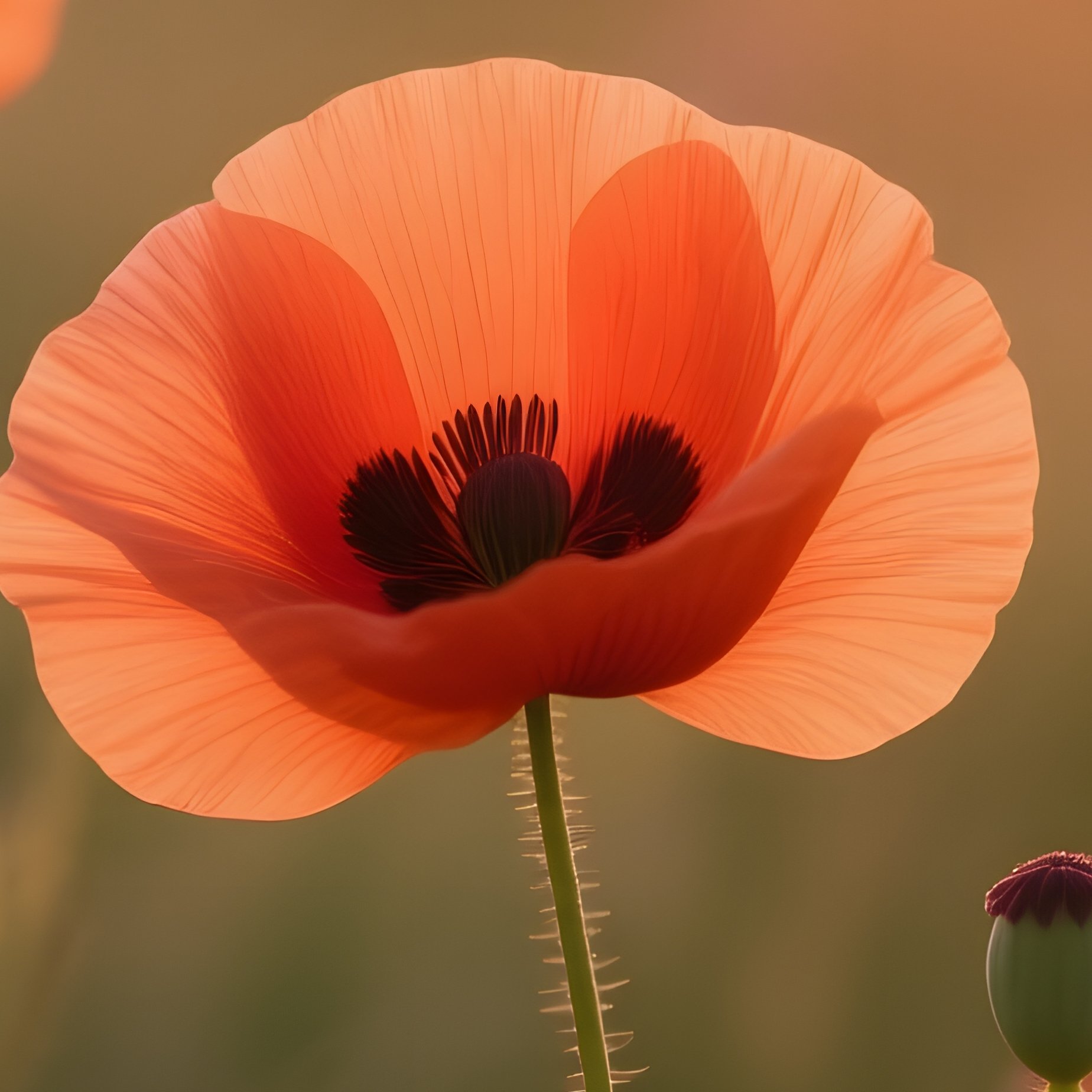 Poppy Flowers In A Field At Sunset Poppy Sunset - Full Resolution Quality Preview