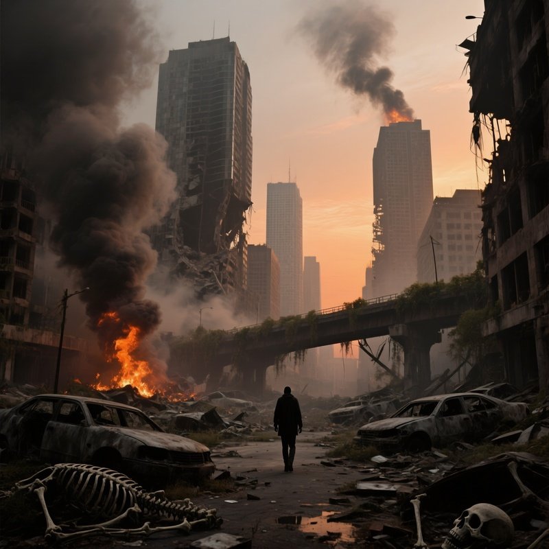 Post Apocalyptic Dystopian Cityscape