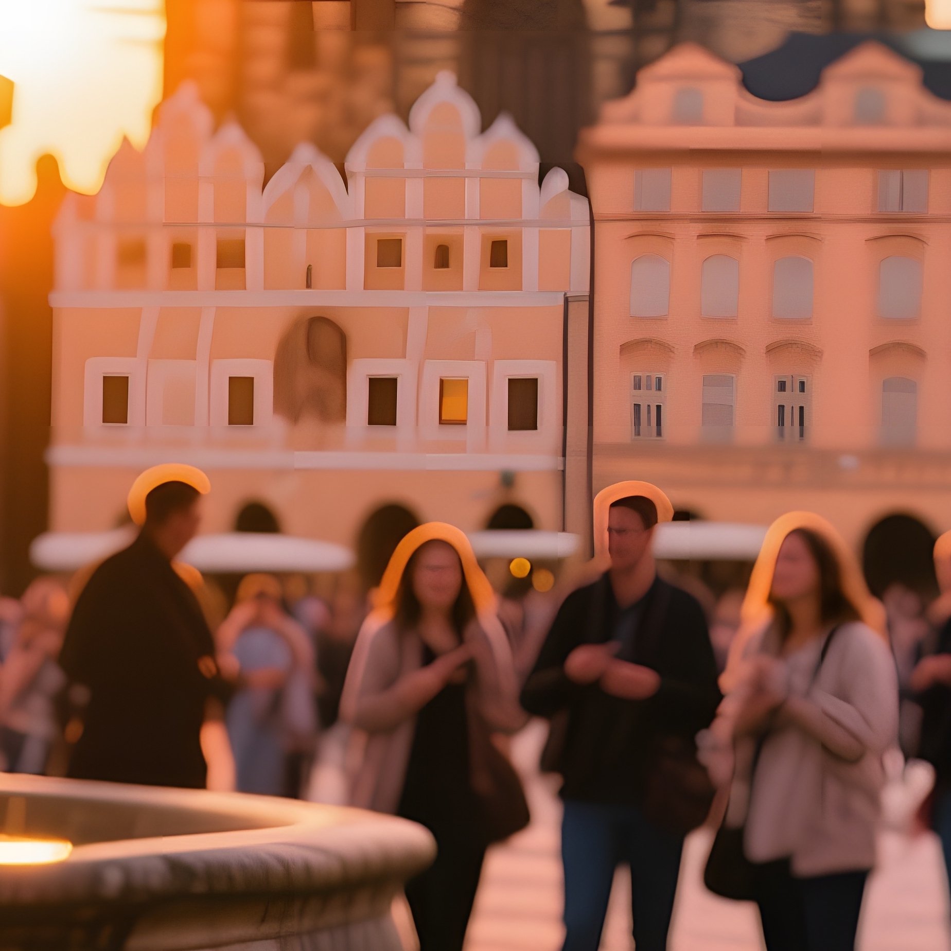 Prague Cobblestone Lane Golden Hour - Full Resolution Quality Preview