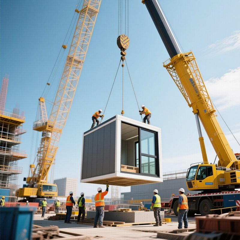 Prefabricated Building Module Lowering Crane