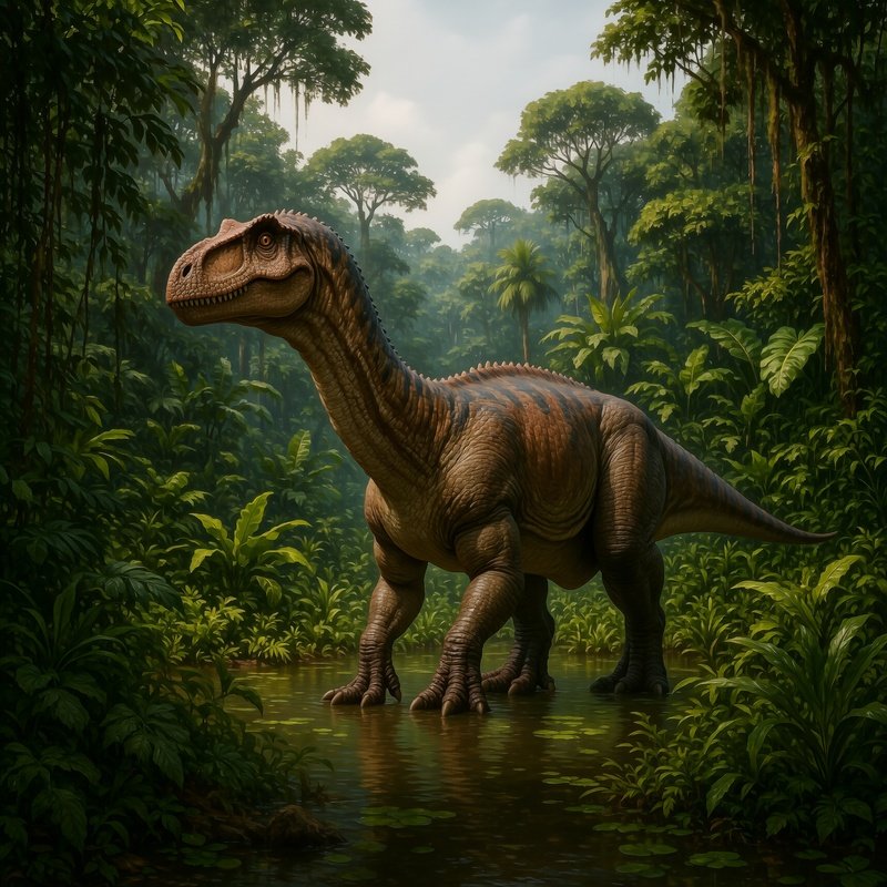 Prehistoric Landscape With Euhelopus Dinosaur