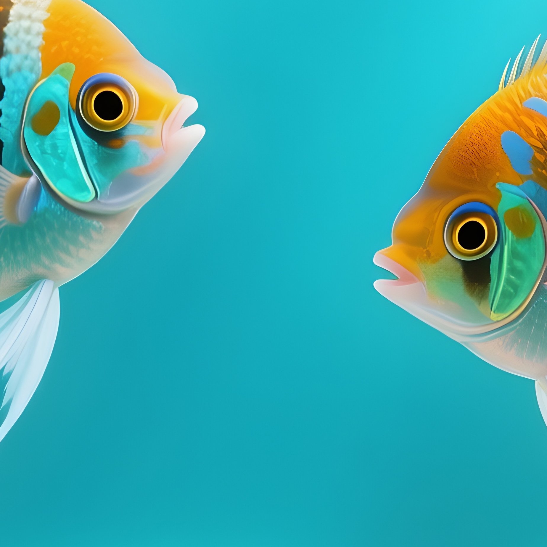 Protective Angelfish Over Eggs - Full Resolution Quality Preview