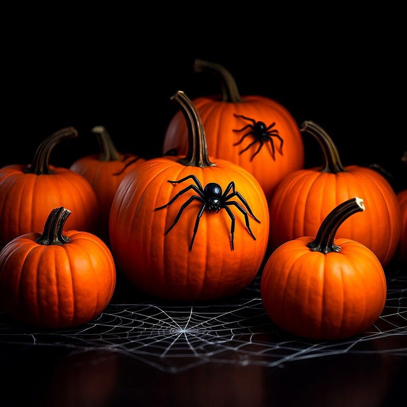 Pumpkins And Spiders Halloween Pumpkin