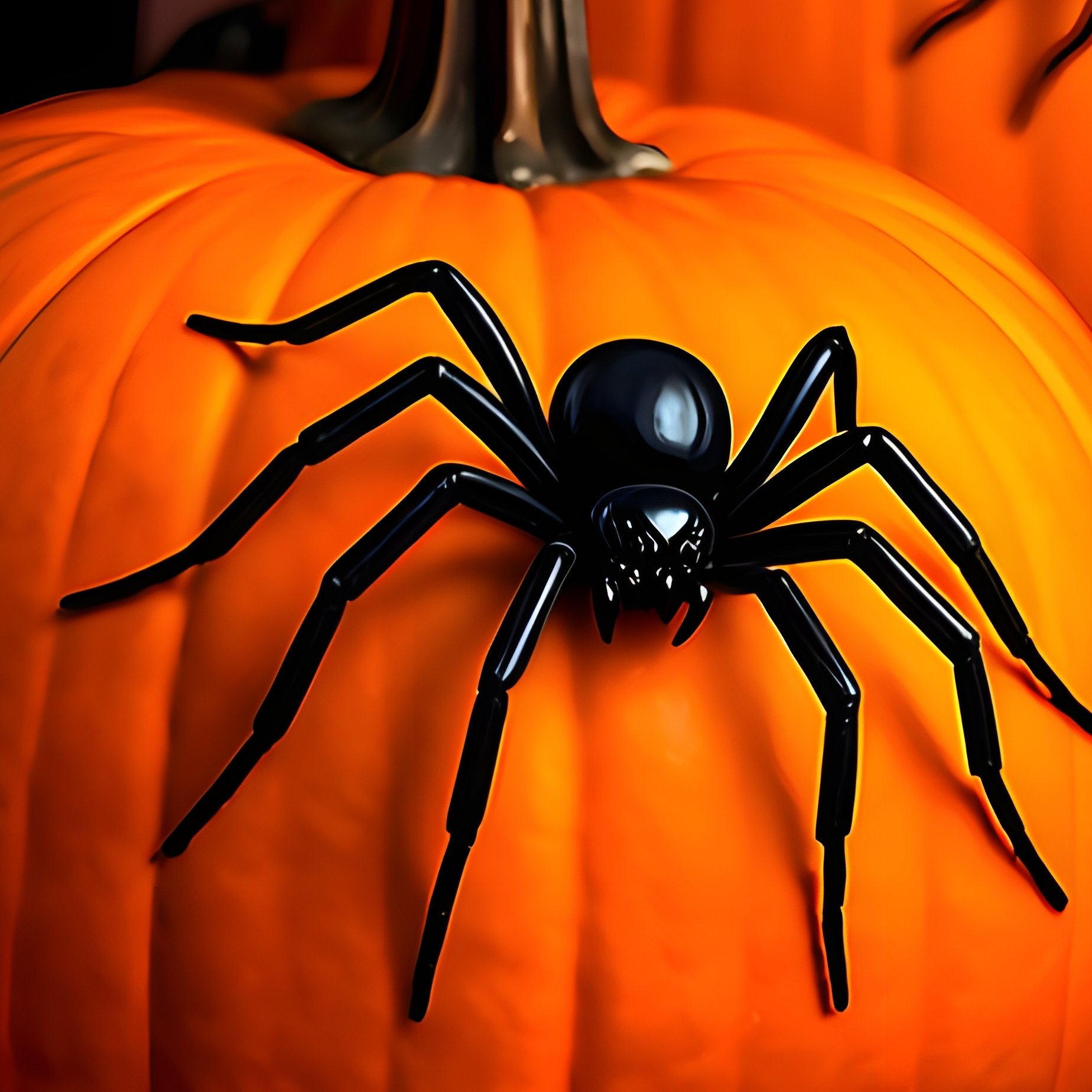 Pumpkins And Spiders Halloween Pumpkin - Full Resolution Quality Preview