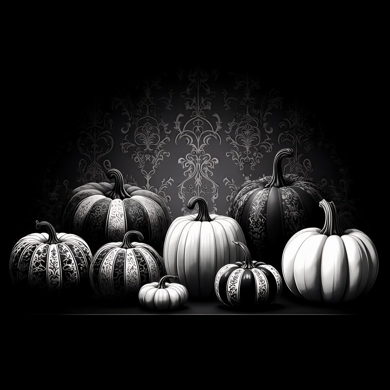 Pumpkins In Various Sizes And Styles Pumpkin Digital Art