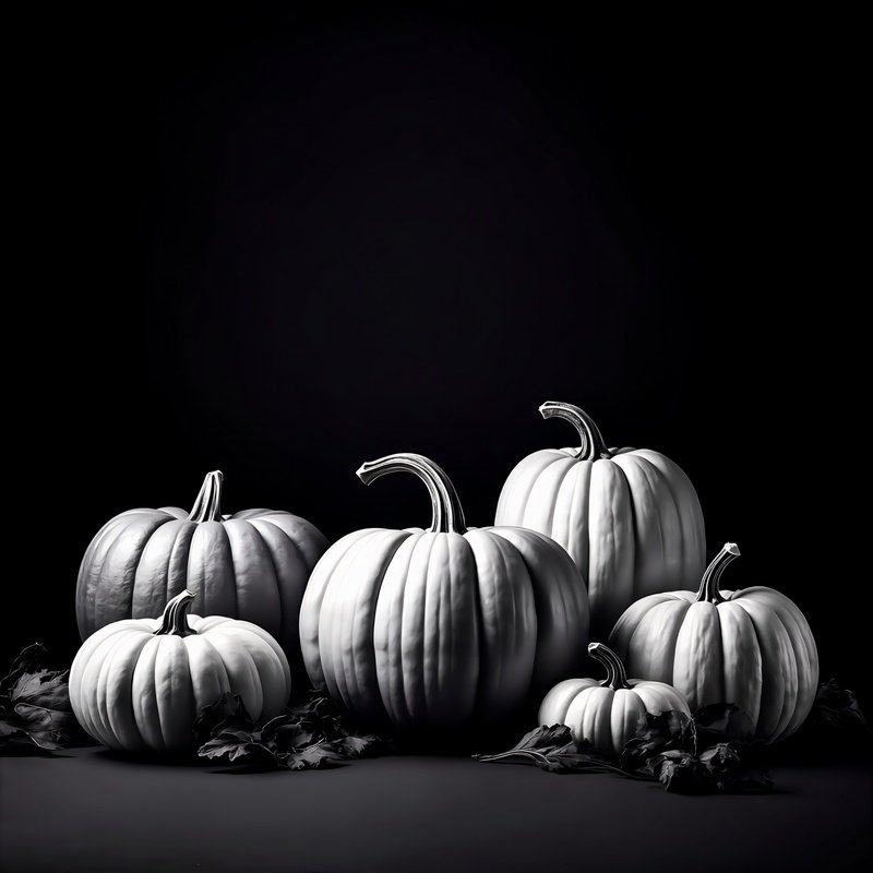 Pumpkins Pumpkins Grayscale