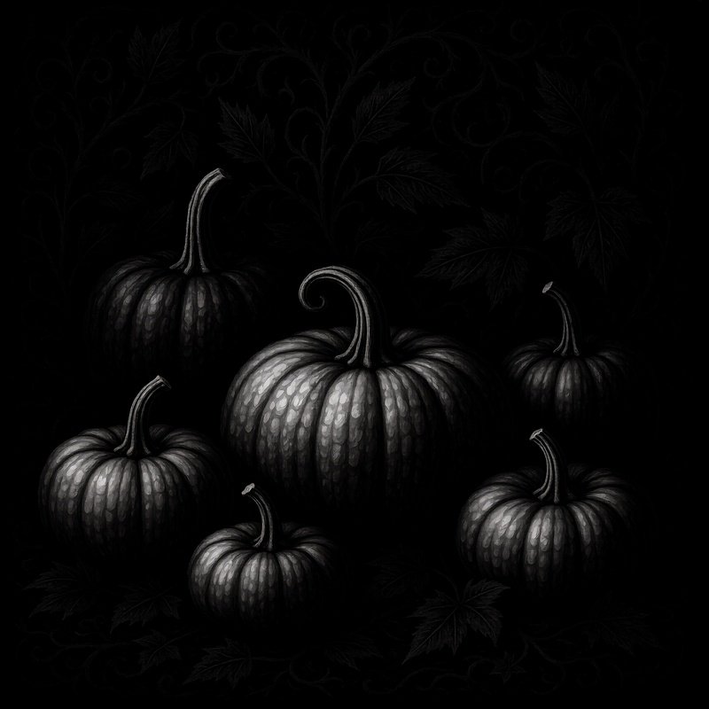 Pumpkins Pumpkins Grayscale