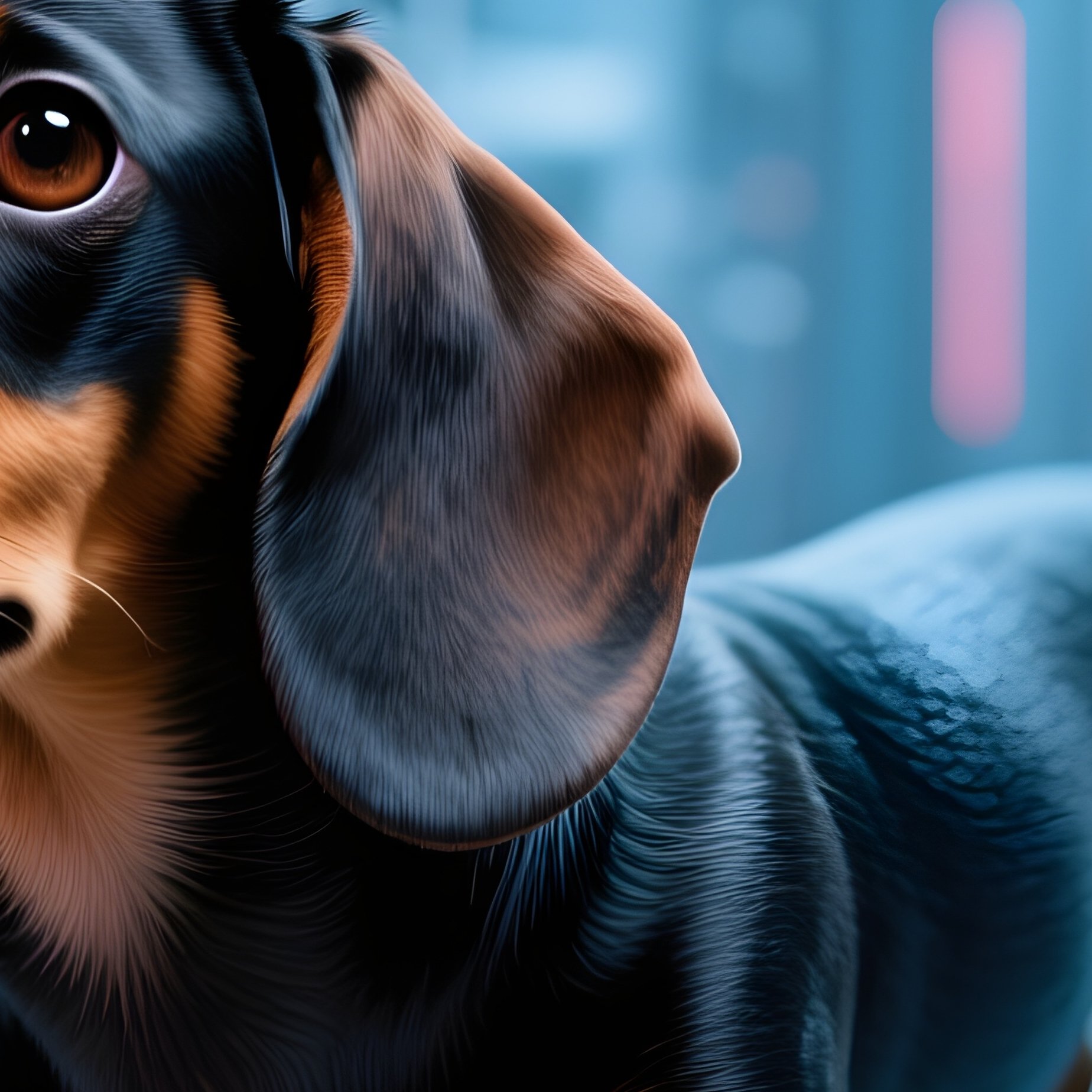 Puppy Dachshund In Science Fiction Setting - Full Resolution Quality Preview