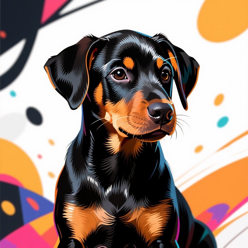 Puppy Doberman Pinscher Digital Art