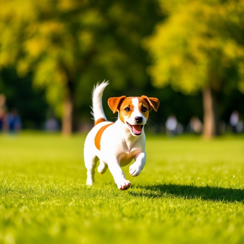 Puppy Jack Russell Terrier Playing In The Park