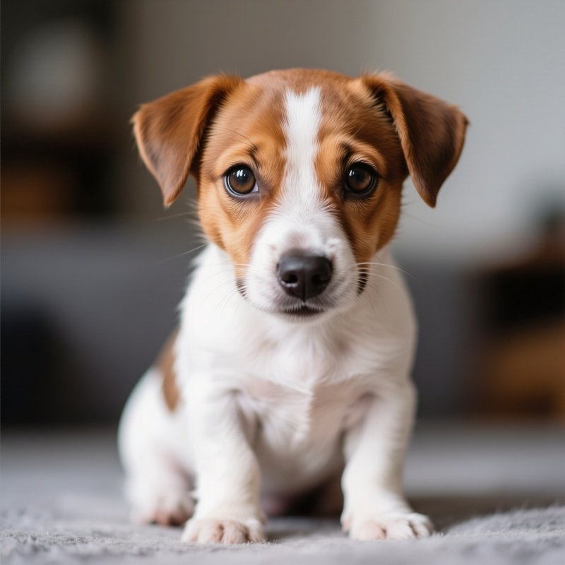Puppy Jack Russell Terrier Portrait Indoors