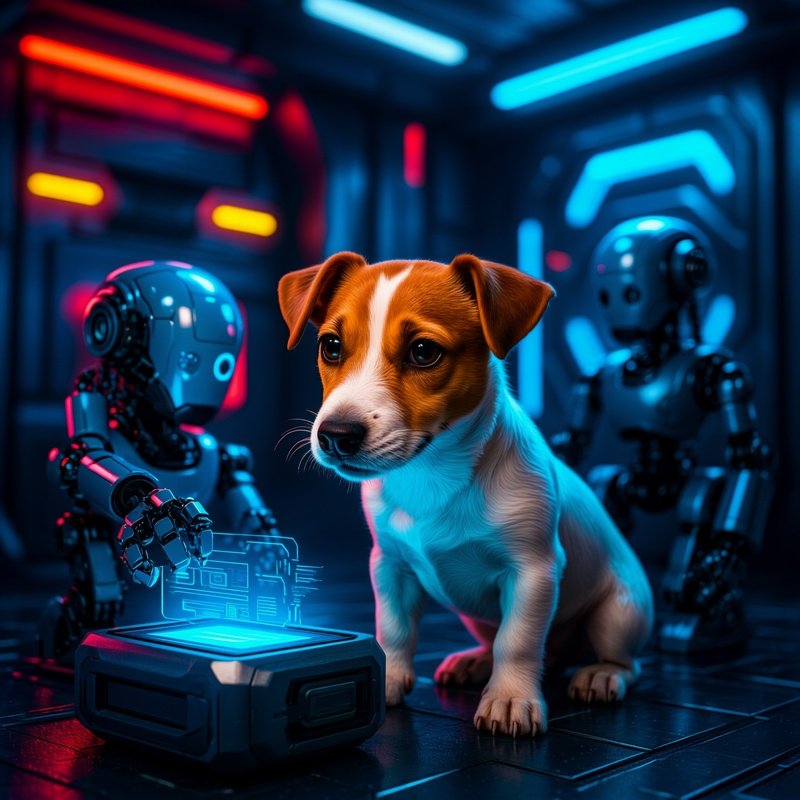 Puppy Jack Russell Terrier Science Fiction Future
