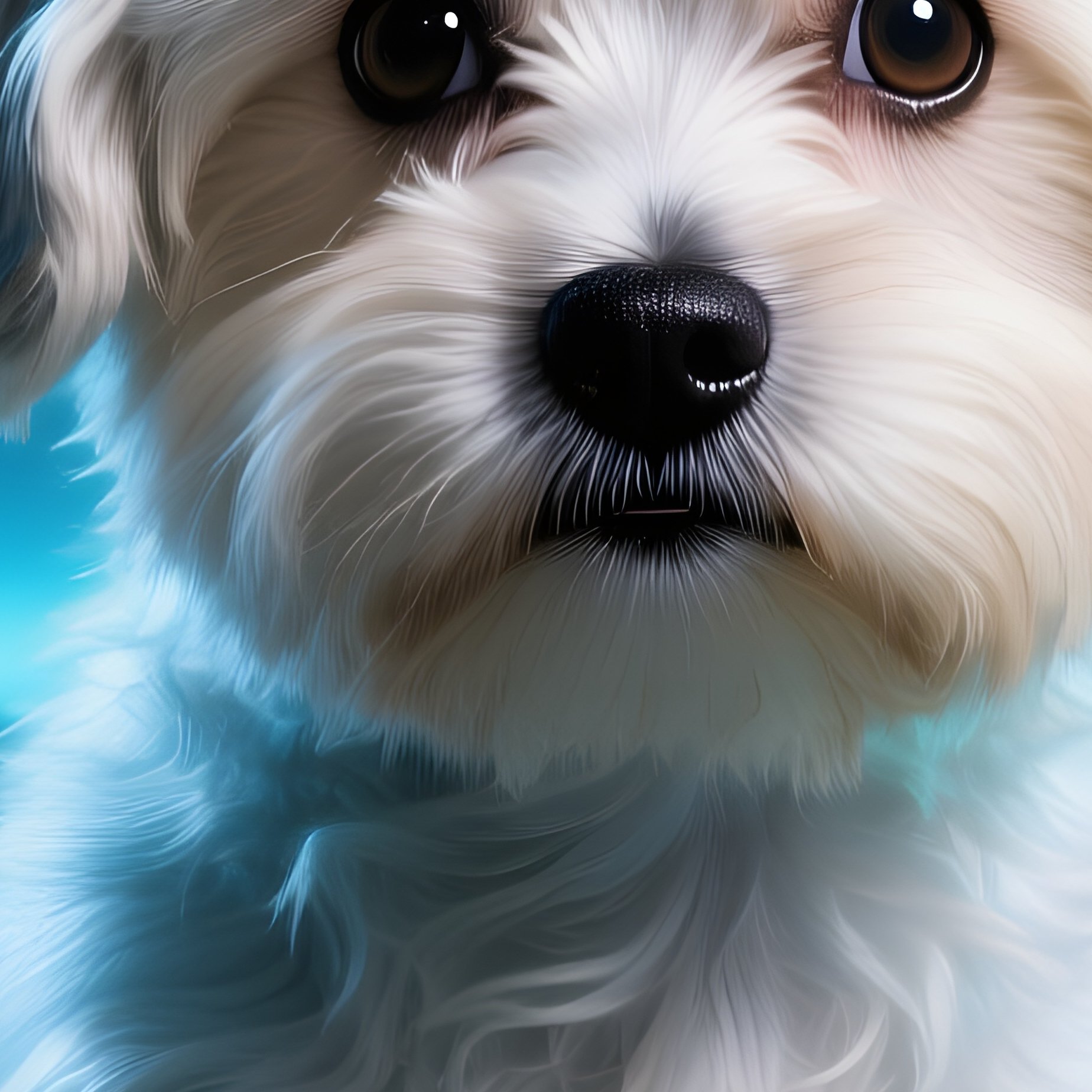 Puppy Maltese In Science Fiction Setting - Full Resolution Quality Preview