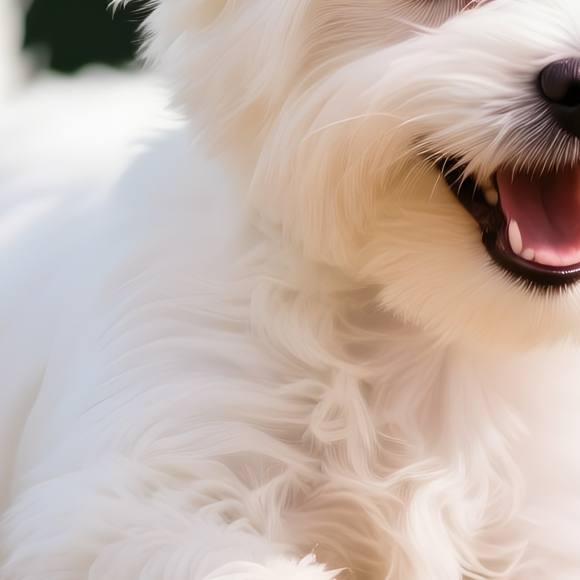 Puppy Maltese Playing With Toy Outdoors - Full Resolution Quality Preview