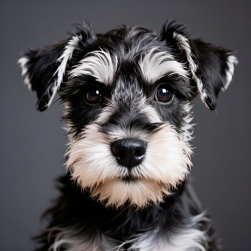 Puppy Miniature Schnauzer Portrait