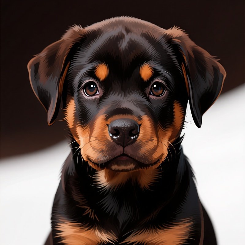 Puppy Rottweiler Artistic Portrait Digital Art