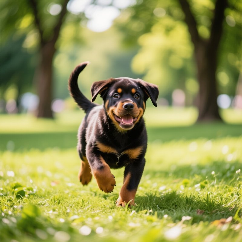 Puppy Rottweiler Playful Outdoor Adventure