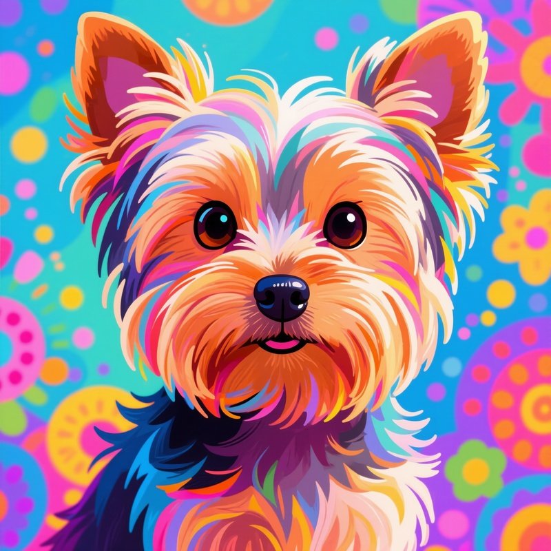 Puppy Yorkshire Terrier Illustration
