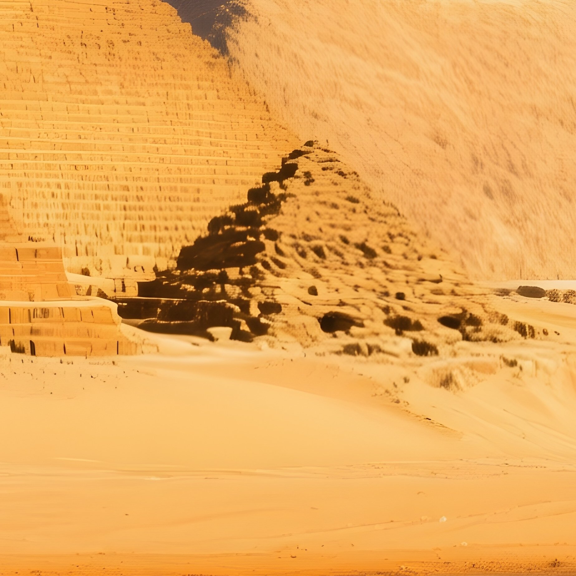 Pyramids Reflected In Desert Water Rare Rain - Full Resolution Quality Preview