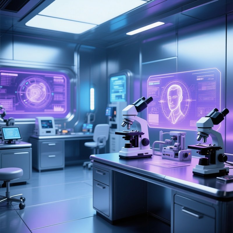 Quality Inspection Microscope Station Fictional